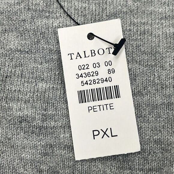 NWT Talbots Sz XLP Cashmere Blend Long Sleeve Crew Neck Sweater Grey Snowflakes - Picture 6 of 12